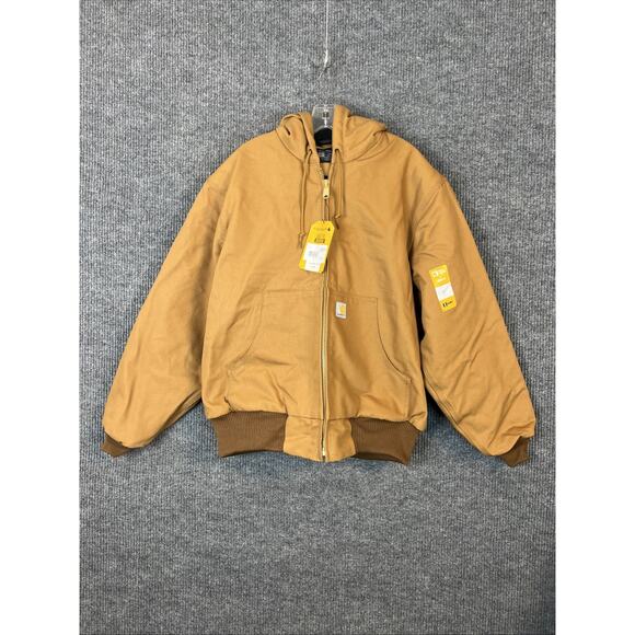 Carhartt Other - Carhartt Mens Iconic J140 Firm Duck Flannel Lined Active Jacket Brown Size Large